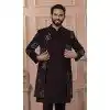 Men Imported Embroidery Mens Wear Indo Western Wine Plus Size