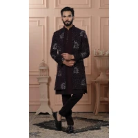 Men Imported Embroidery Mens Wear Indo Western Wine - 13277211937