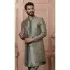 Mens Wear Indo Western Silk embroidery Mendi Green Plus Size