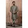 Mens Wear Indo Western Silk embroidery Mendi Green Plus Size