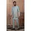 Men Pastel Pista Green Mens Wear Indo Western Soft Silk Embroidery Plus Size