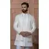Men Cream Mens Wear Indo Western Silk sequence Embroidery Plus Size