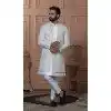 Men Georgette Sequence Embroidery Light Sky Blue Mens Wear Indo Western Plus Size
