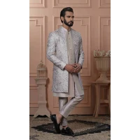 Men Sequence Embroidery Mens Wear Indo Western Pastel Pitch - 13277211953