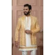 Mens Wear Indo Western Yellow Silk embroidery - 13277211956