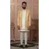 Mens Wear Indo Western Yellow Silk embroidery Plus Size
