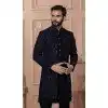 Mens Wear Indo Western Navy Blue Imported Embroidery Plus Size