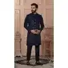 Mens Wear Indo Western Navy Blue Imported Embroidery Plus Size