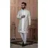 Men Off white Mens Wear Indo Western Silk embroidery Plus Size