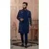 Men Imported Embroidery Peacock blue Mens Wear Indo Western Plus Size