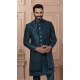 Mens Wear Indo Western Rama Blue Silk embroidery - 13277211967