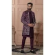 Mens Wear Indo Western Wine Soft Silk Embroidery - 13277211969