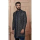 Men Peacock blue Mens Wear Indo Western Velvet Embroidery - 13277211970