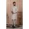 Mens Wear Indo Western Natural Cream Cotton Based Semi Linen Embroidery - 13277211973