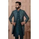 Men Green Mens Wear Indo Western Silk sequence Embroidery - 13277211974