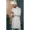 Men Ethnic Wedding Sherwani Embroidery Off white Silk Plus Size