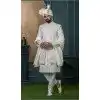 Men Ethnic Wedding Sherwani Embroidery Silk Off white Plus Size