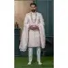 Men Silk Light Pink Embroidery Ethnic Wedding Sherwani Plus Size