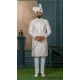 Men Embroidery Off white Silk Ethnic Wedding Sherwani - 13278211990