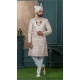 Men Ethnic Wedding Sherwani Embroidery Silk Cream - 13278212007