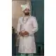 Men Cream Embroidery Ethnic Wedding Sherwani Silk - 13278212008