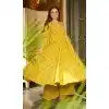 Women Gown Heavy Digital Printed Work Light Green Heavy Rayon Plus Size