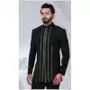 Men Imported Ethnic Wedding Sherwani Black Plus Size
