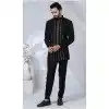 Men Imported Ethnic Wedding Sherwani Black Plus Size