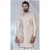 Men Imported Light Peach Ethnic Wedding Sherwani Plus Size