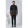 Men Black Ethnic Wedding Sherwani Imported Plus Size