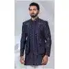 Men Imported Blue Ethnic Wedding Sherwani Plus Size