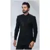 Men Jade Black Imported Ethnic Wedding Sherwani Plus Size