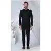 Men Jade Black Imported Ethnic Wedding Sherwani Plus Size