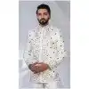 Men Ethnic Wedding Sherwani Cream Imported Plus Size