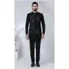 Men Imported Jade Black Ethnic Wedding Sherwani Plus Size