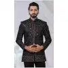 Men Black Imported Ethnic Wedding Sherwani Plus Size