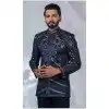Men Blue Imported Ethnic Wedding Sherwani Plus Size