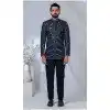 Men Blue Imported Ethnic Wedding Sherwani Plus Size