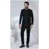 Men Black Imported Ethnic Wedding Sherwani Plus Size