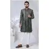 Men Imported Mehendi Ethnic Wedding Sherwani Plus Size