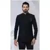 Men Imported Ethnic Wedding Sherwani Black Plus Size