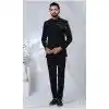 Men Imported Ethnic Wedding Sherwani Black Plus Size