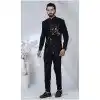 Men Black Ethnic Wedding Sherwani Imported Plus Size
