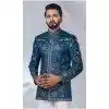Men Imported Ethnic Wedding Sherwani Peacock blue Plus Size