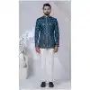 Men Imported Ethnic Wedding Sherwani Peacock blue Plus Size