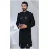 Men Ethnic Wedding Sherwani Black Imported Plus Size