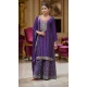 Women Primium Chinon Embroidery Work Purple Palazzo Suit - 13302212232