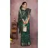 Women Bandhni Saree Pure Bandhej Silk Print Green Plus Size