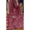 Women Pure Bandhej Silk Bandhni Saree Print Maroon Plus Size