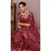 Women Pure Bandhej Silk Bandhni Saree Print Maroon Plus Size